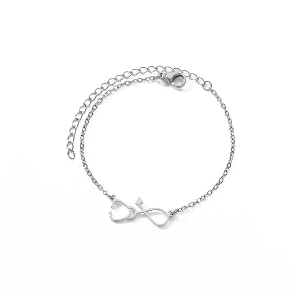 

Браслеты-стетоскопы для женщин, золотистого цвета, из нержавеющей стали, браслет-стетоскоп, роскошное свадебное украшение для врача, медсестры, подарок 19cm