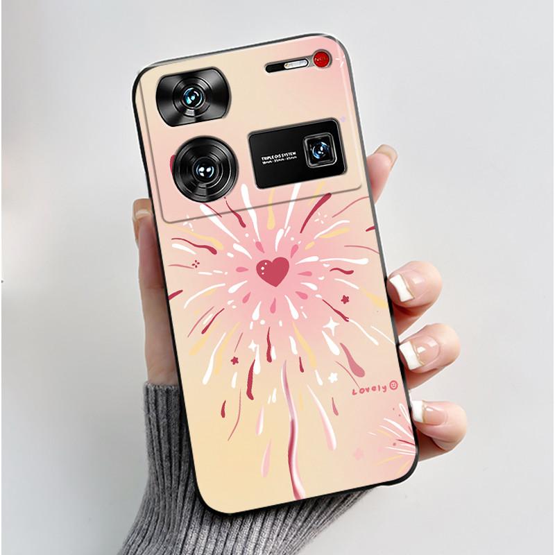 Cute Case For ZTE Nubia Z60 Ultra 5G Capa Fundas Printing Shells Protective Back Cover Soft Silicone Cartoon Black Casing Coque