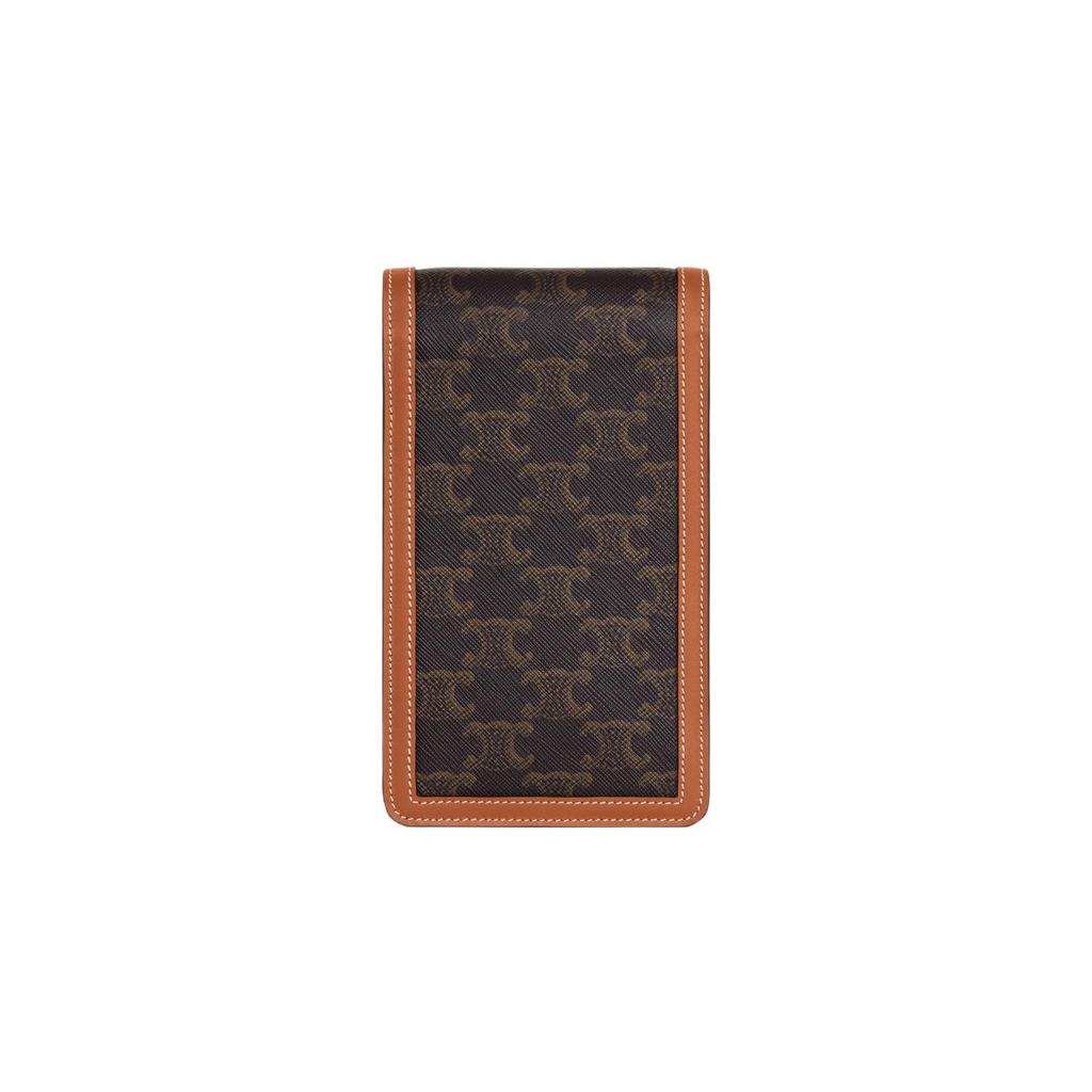 Celine Monogramm-Druck Magnetverschluss Leder Geldbörse Herren Geldbörse Braun 10K882EEN-04LI