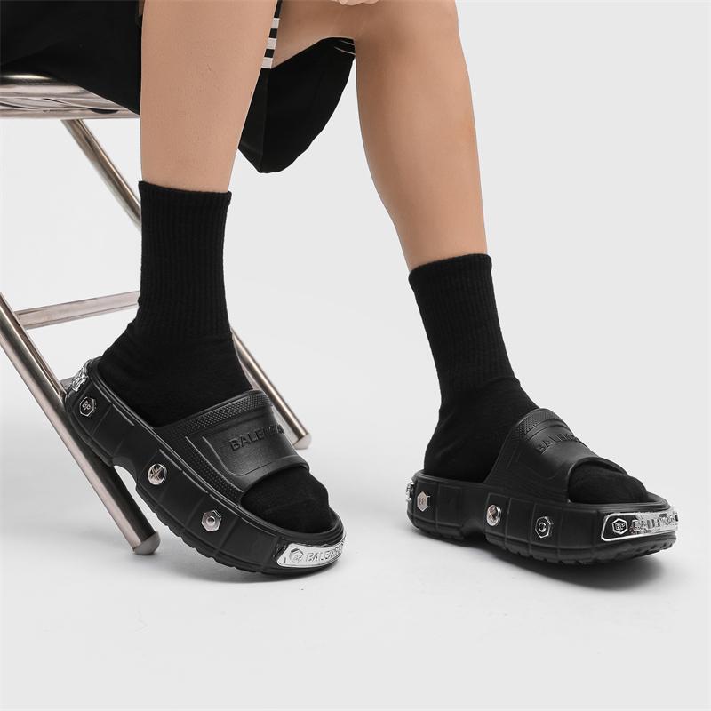 Sommer Harajuku Japan Korea Paar Hausschuhe Sandalen Herren Strand Freizeitschuhe Plateau Pantoletten Original Männliche Rutschfeste Hausschuhe 36-45