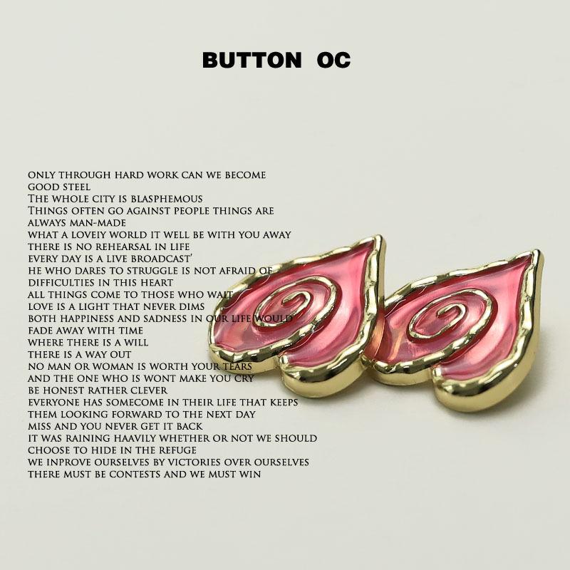 Xiaoxiangfeng Heart-Shaped Suit Sweater Jacket Buttons Double-Sided Nylon Fur Coat Metal Buttons