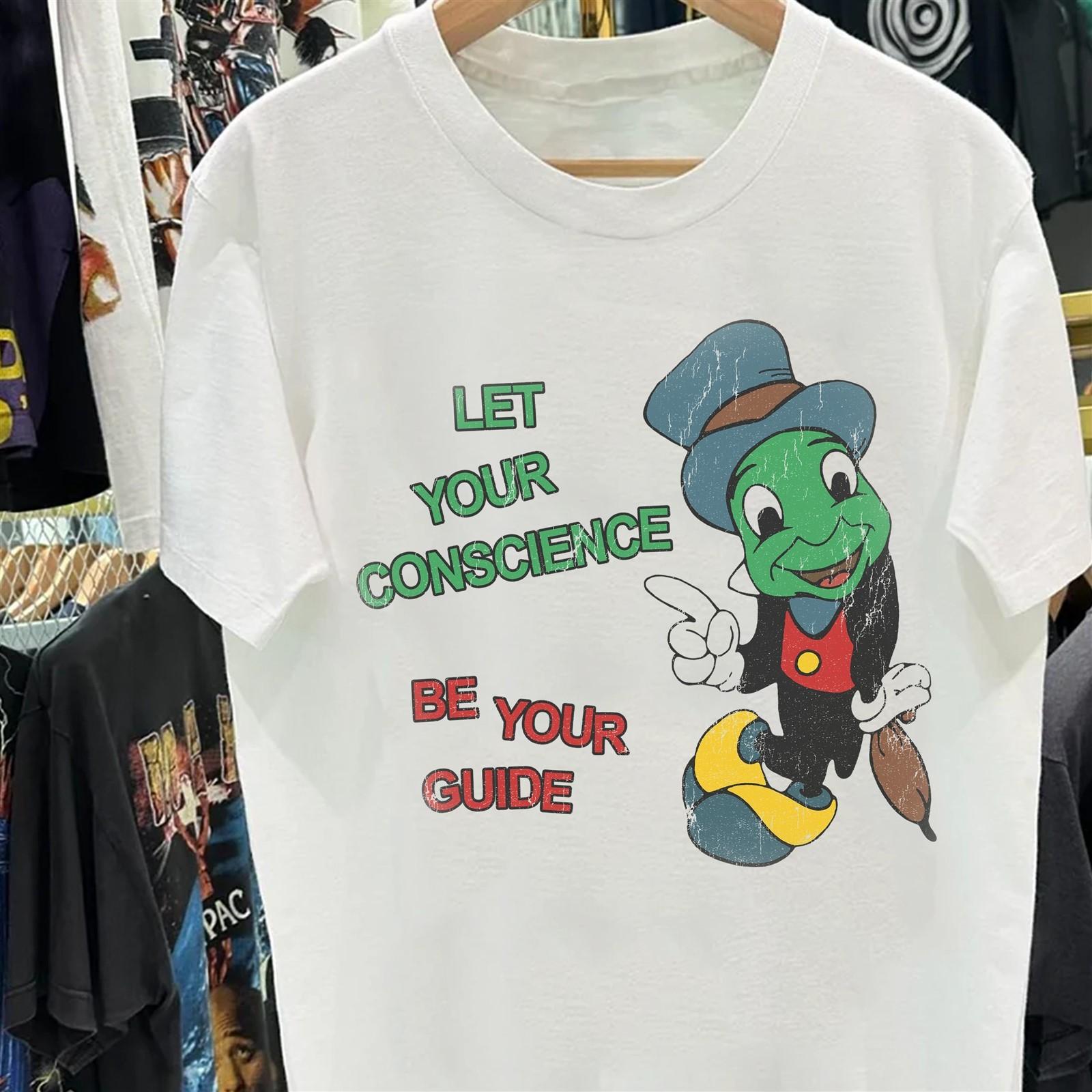 Let Your Conscience Be Your Guide Promo White T-Shirt XXL XL