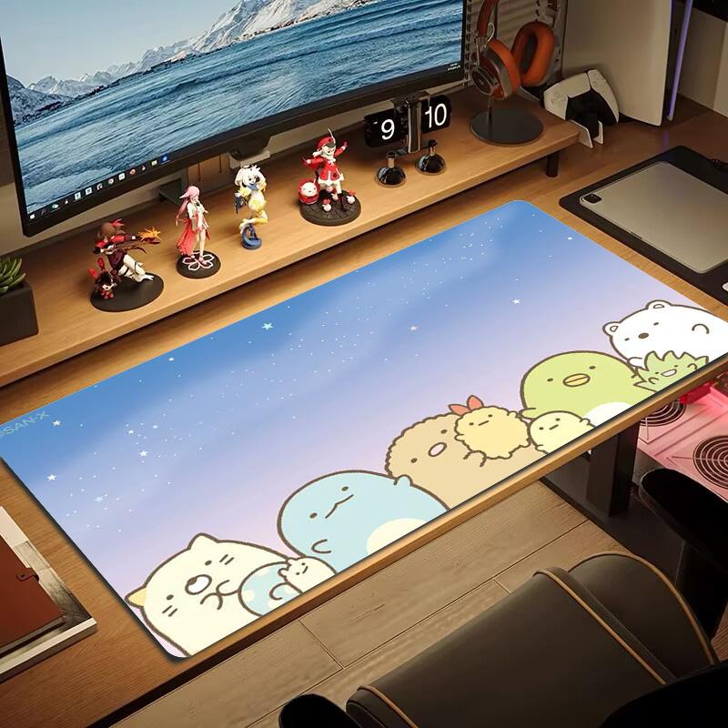 Sumikko Anime Color Mouse Pad Large Gaming Table Cushion Non-slip Laptop Tablet Big Mousepad XXL Mat Mini PC Playmat With Lock Edge