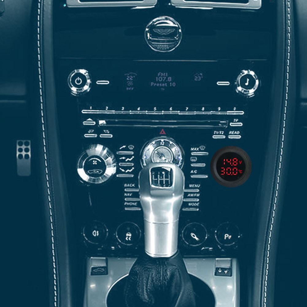 

Автомобіль Мотоцикл Температурний вольтметр DC 12V-24V Світлодіодна панель Цифровий дисплей синій