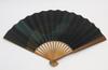 Hasegawa Kyoto Fan, Kasumi, Large, Handmade by Kyoto Artisans, Includes Fan Bag and Presentation Box, Green