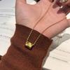 Handmade Car Flower Cat'S Eye Small Waist Necklace Women'S Striped Passepartout Pendant Sweater Chain Accessories