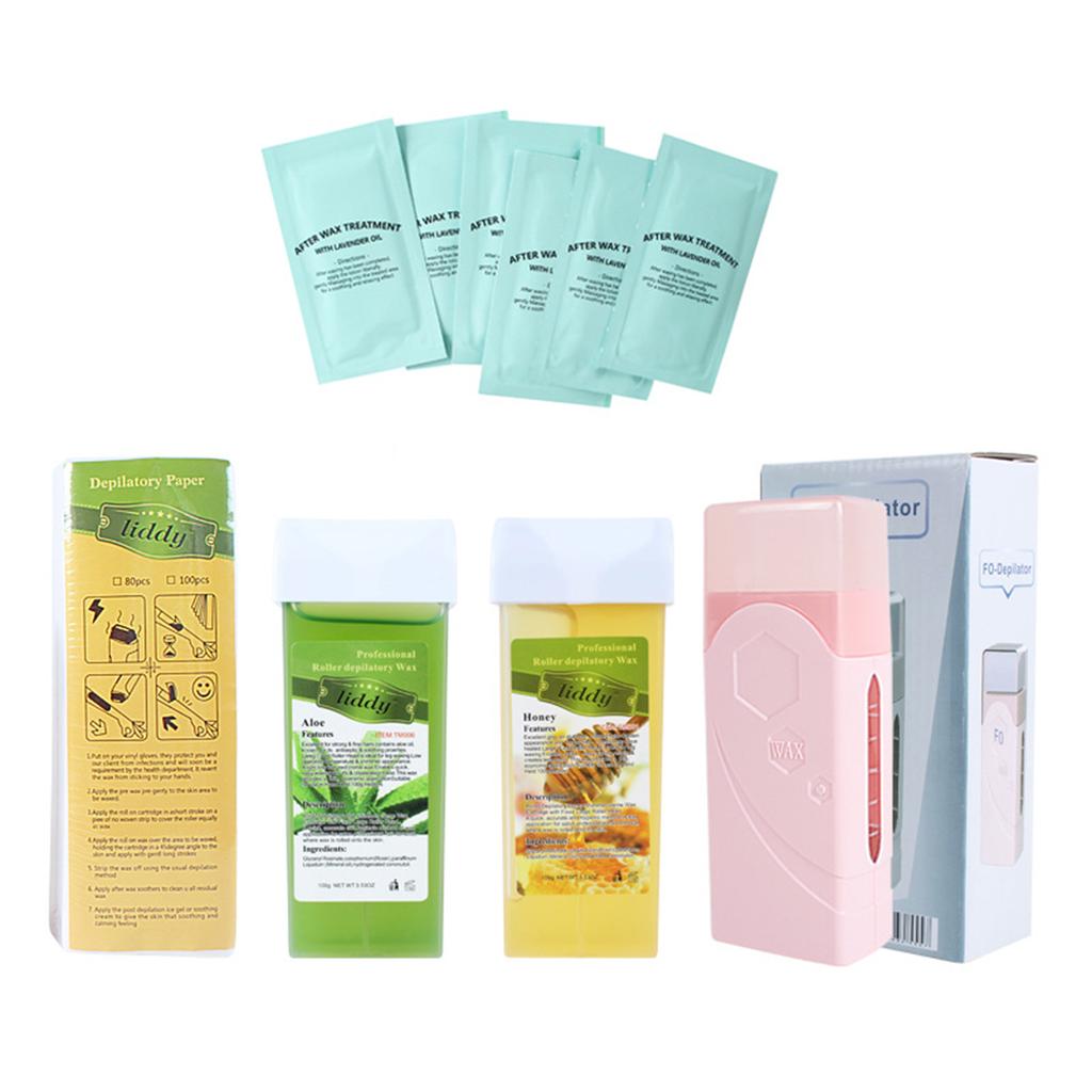 Liddy Sada voskové terapie Voskový stroj Rychle se rozpouštějící váleček na odstraňování chloupků Depilační vosk Depilační papírky