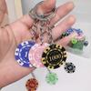 6 buc poker breloc geantă decorare pandantiv metal lustruit inel acrilic ușor breloc farmecul poker iubitor accesoriu