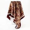 New leopard-print silk scarf, 90cm square, shawl, headscarf, faux silk satin scarf