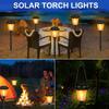 12 Led Outdoor Solar Flame Light Ip65 Waterproof Dancing Flashlight For Garden Pools Paths Patios