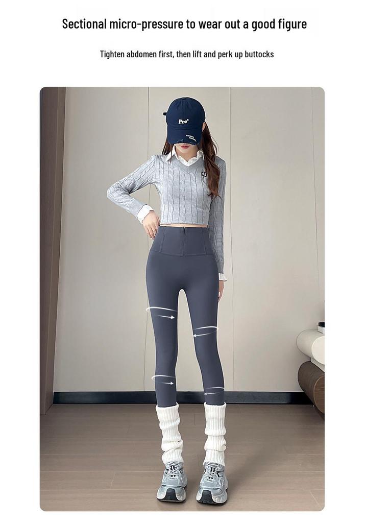 Women's High-Waist Shark Zipper Yoga Pants - Slimming, Hip-Lifting, Spring/Summer Wear