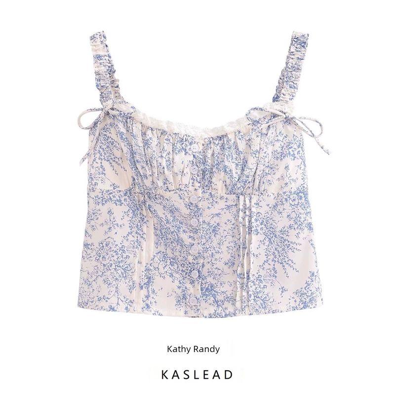 Kaslead Fashion All-Match Print Small Top Sling