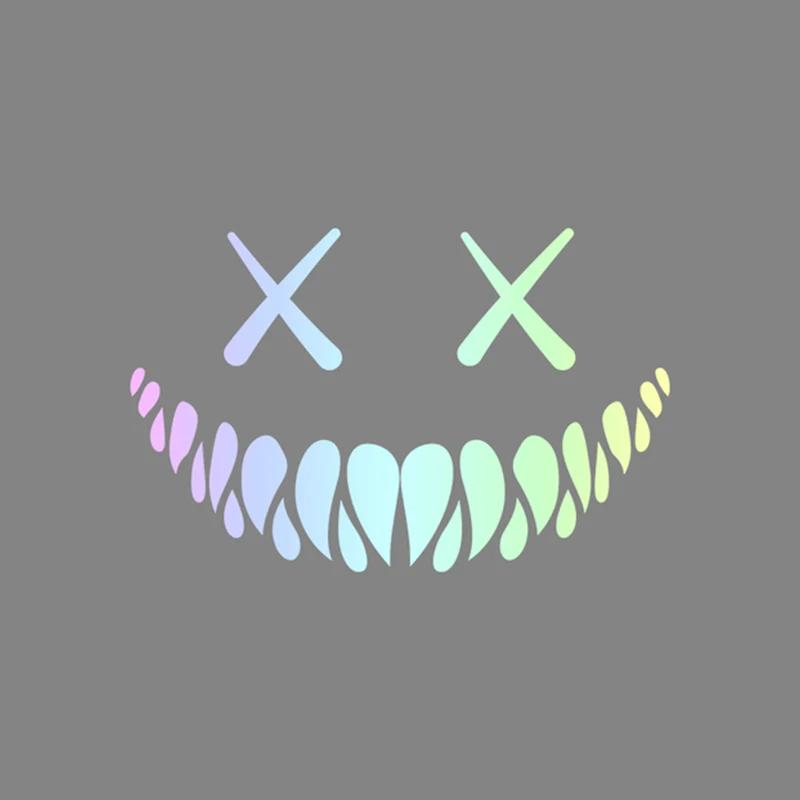 Dämon Lächelndes Gesicht Autoaufkleber Heckscheibe Reflektierender Autoaufkleber Lustige Autokarosserie Styling Dekoration Fensteraufkleber