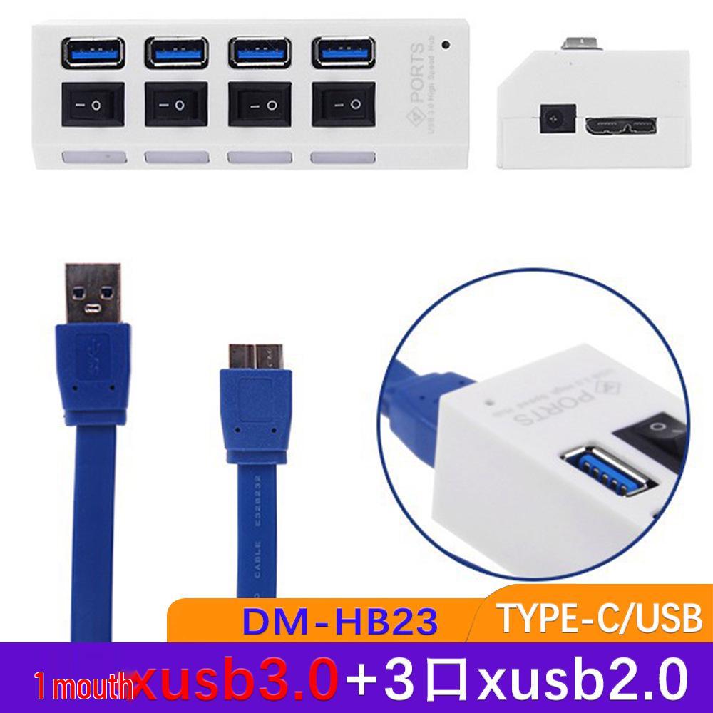 High-Speed 4-Port USB 3.0 Hub with Independent Switches