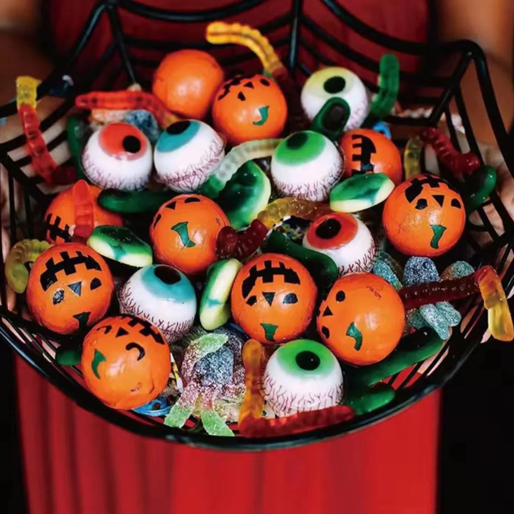 1pc-Halloween Candy Basket Spider Web Bowl Cookies Fruit Basket Trick or Treating Decorating Halloween