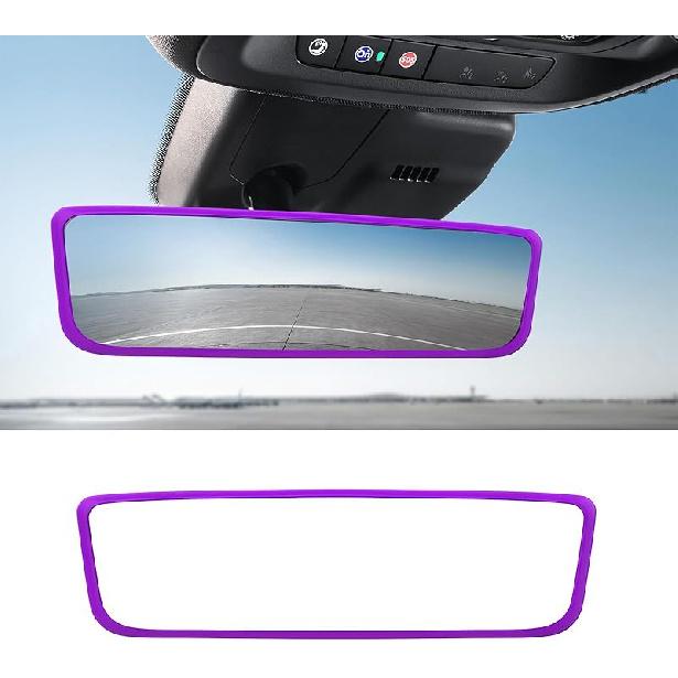 Car Rear View Mirror Protector Frame, Silicone Auto Rearview Edge Protection Cover Compatible with Model 3 Model Y, Interior Rear View Trim Frame