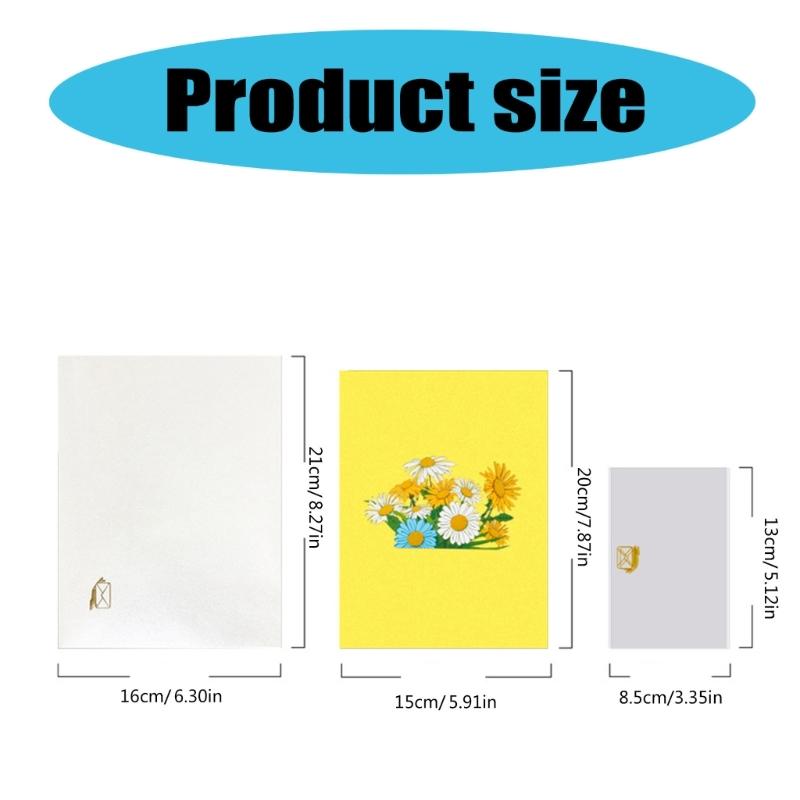 Multicolored Daisies 3D Foldable Card Attractive 3D Foldable Card Unique Flower Greeting Card for Every Celebration