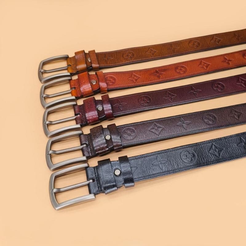 Alloy Buckle Men's Embossed Belt Casual Business Pin Buckle Belt