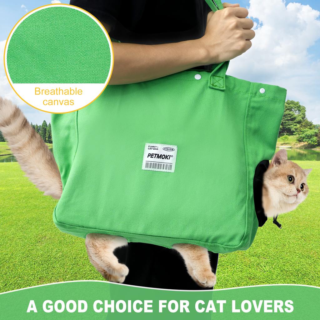 New Cat Carrier Bag Canvas Cat Shoulder Carrying Bag Breathable Portable Cat Carrier Pouch Multipurpose Cat Travel Carrier Bag