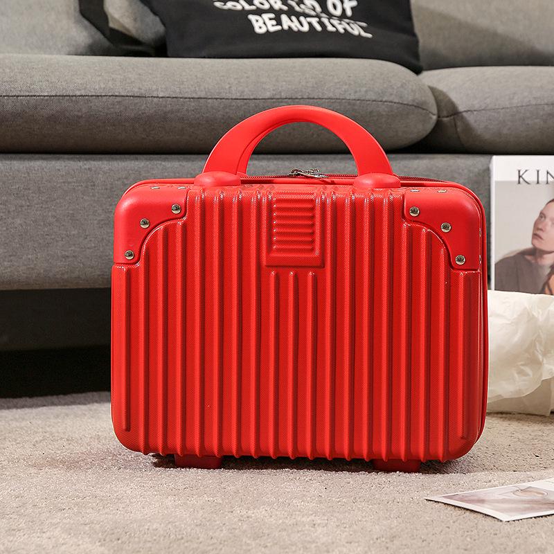 14-Inch Retro Makeup Case: Cute, Portable Travel Storage for Women and Students