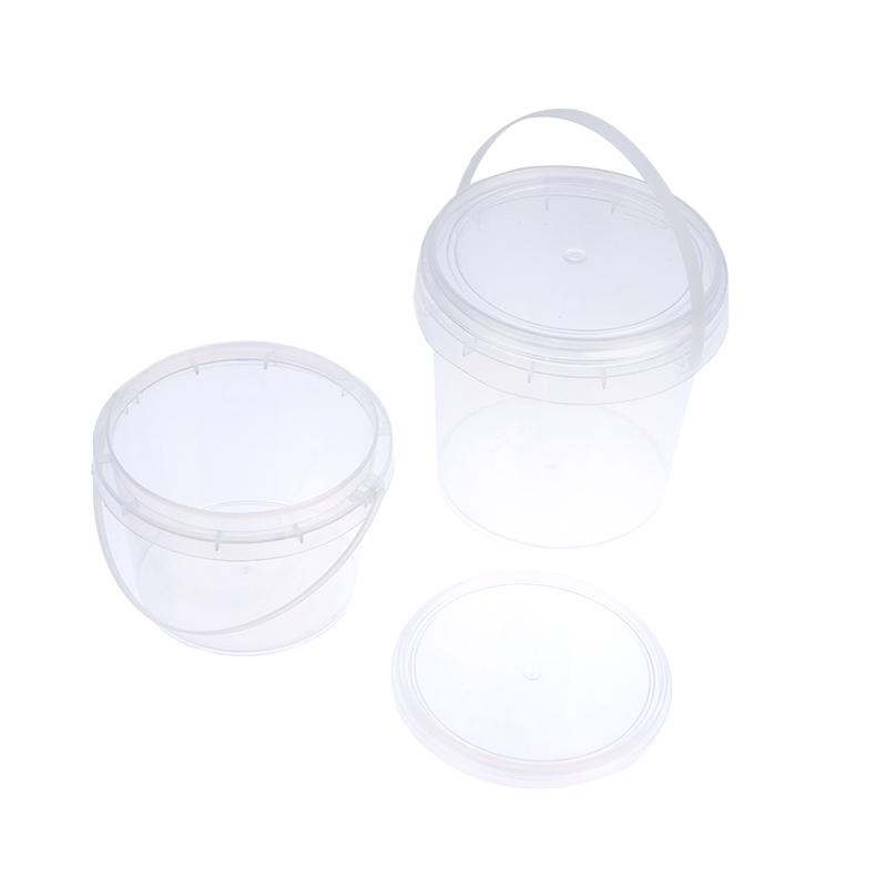 500/1000Ml Transparent Plastic Bucket With Lid And Handle Food Storage Container