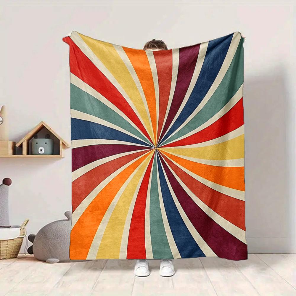 1 Stück Decke mit Sonnenstrahlmuster, Leichte Flanelldecke für Sofa, Bett, Reisen, Camping, Wohnzimmer, Büro, Couch, Stuhl und Bett