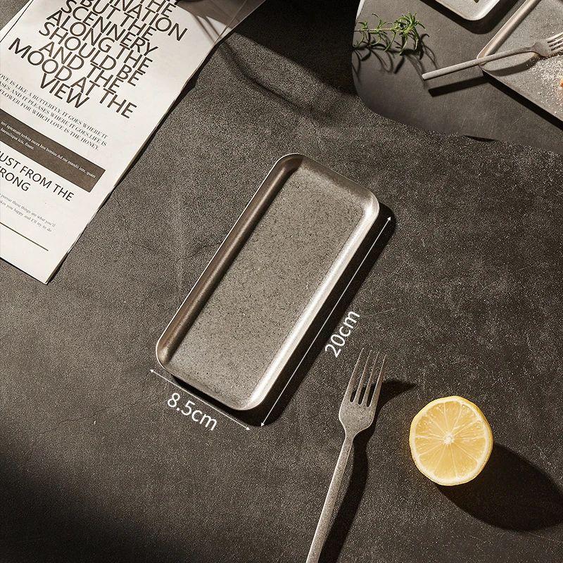 

Высококачественная тарелка для стейка из нержавеющей стали 304, поднос, посуда для барбекю, блюдо для сервировки, подносы для чашек, прямоугольная тарелка для еды, декор