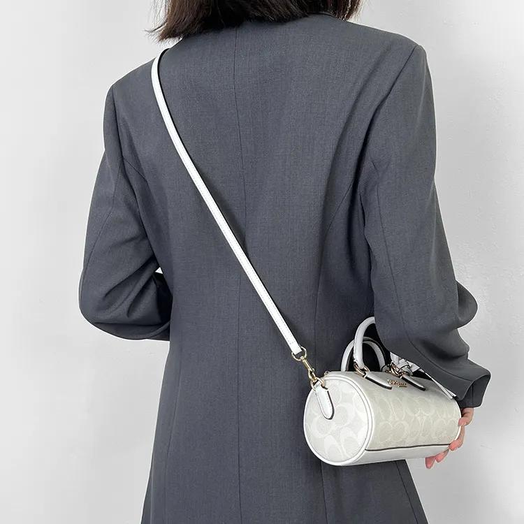 Luxury Care Artisan Workshop Microfiber Leather Pen Holder Bag Strap Women's White / Black (Unisex) Bag Straps QDW0273