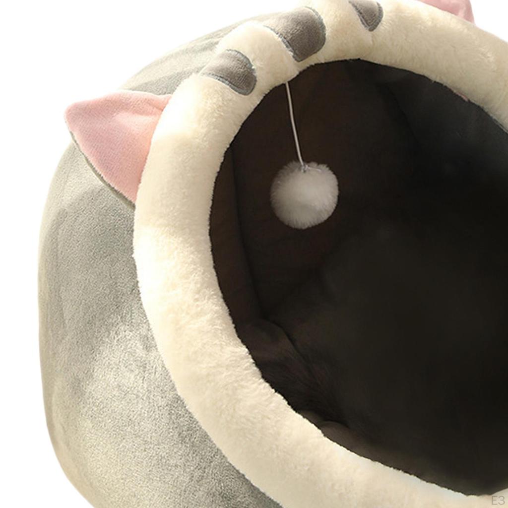 Bett für - Kätzchenbett//Überdachte Katzenhöhlen mit abnehmbarem gepolstertem Kissen, Indoor- und Hundebetten