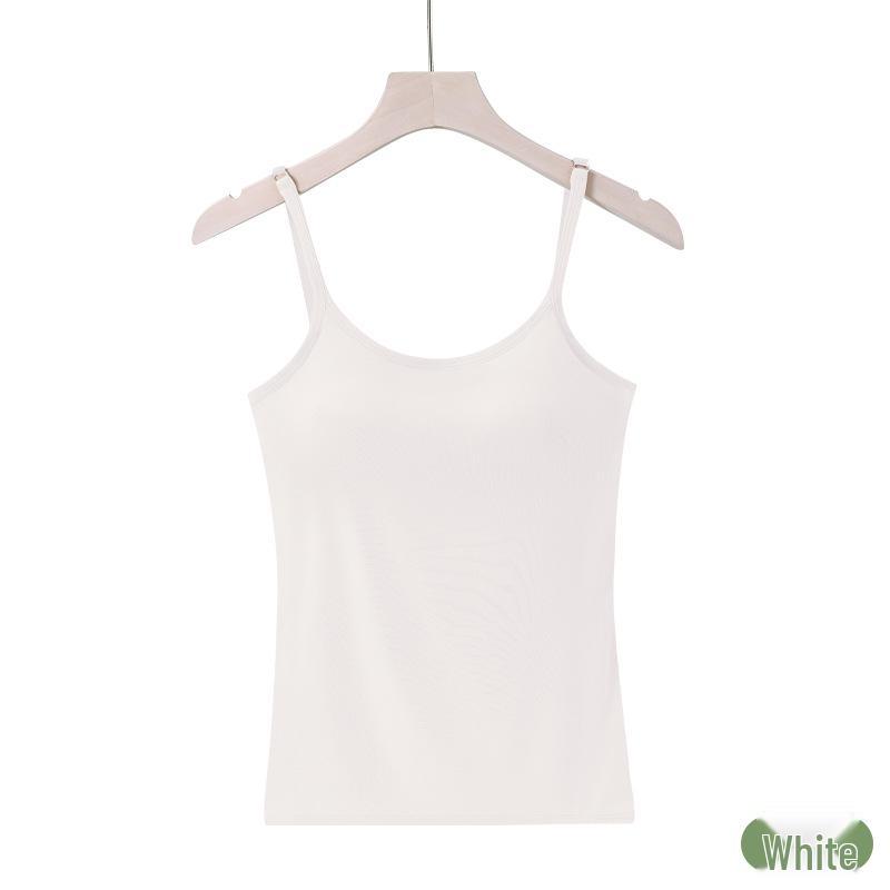 Women's One-Piece Camisole with Built-In Pads: Wire-Free, Adjustable Spaghetti Straps, Ideal Bandeau Base Layer