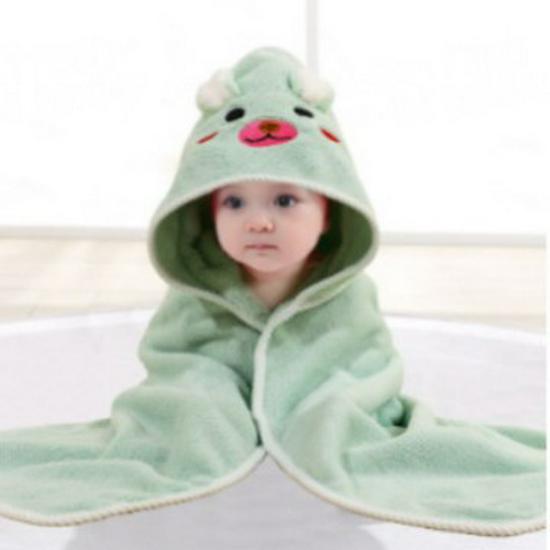 Newborn Cartoon Hooded Swaddle Blanket - Absorbent Coral Fleece for Spring & Autumn