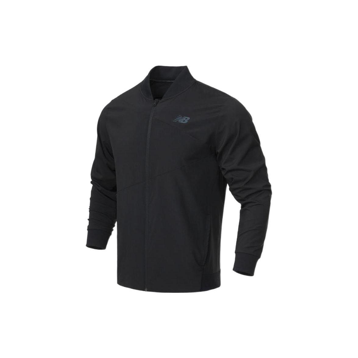 

New Balance однотонная повседневная куртка на молнии, мужская верхняя одежда, черный AMJ21010-BK