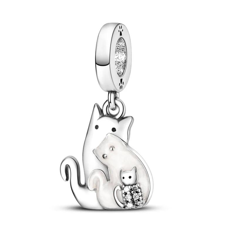 Copper Metal Black Cat Collection Charm Bead Components Bead Components Paw Print Pendant Bead Component Compatible With Authentic Original Do It