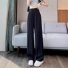 2025 Women's High-End Gray Wide-Leg Suit Pants - Lightweight Spring/Summer