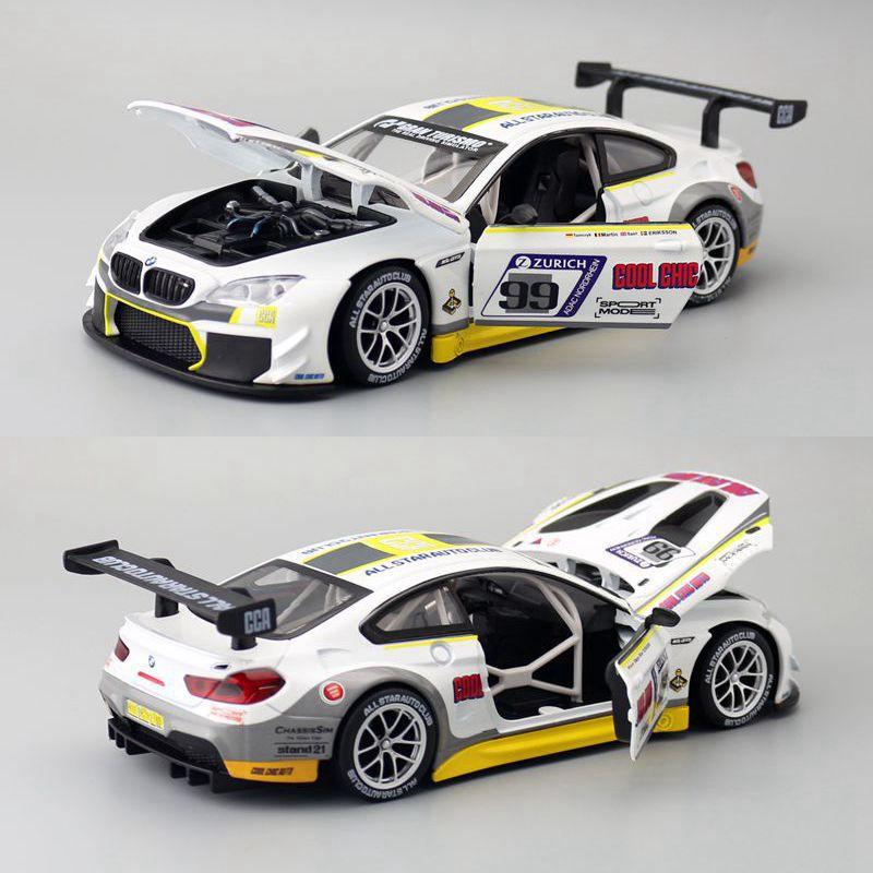 

1:24 BMW M6 GT3 Суперспортивная гоночная модель автомобиля из сплава и металла Звук Свет Выбор Крутой Шикарный Авто Коллекционирование Хобби Подарок С Парнем