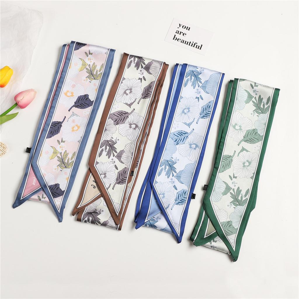 Silk Scarf, Long Strip, High-Feeling Headscarf, Headband, Hair Tie, Bag, Gift Streamer, Multi-Purpose Decorative Scarf, Belt, Silk Scarf.