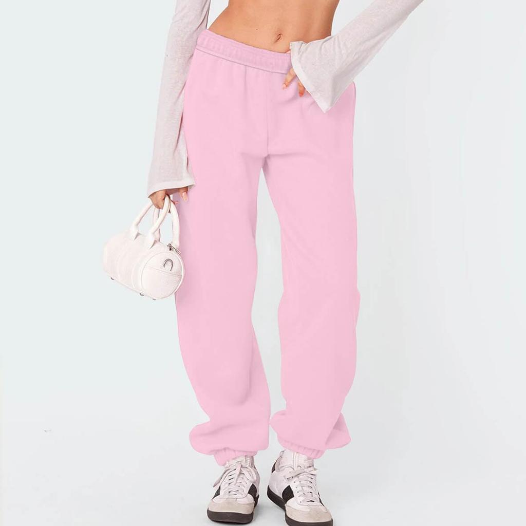 Women's Fleece Sweatpants Winter High Waisted Sweat Pants Drawstring Baggy Jogger Pants