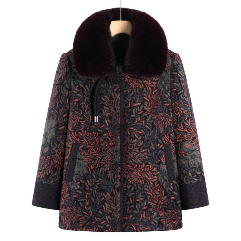 

Бабушкина зимняя одежда навалена и утолщенное шерстяное пальто одежда для женщин среднего и пожилого возраста одежда для мамы стеганая куртка одежда для жены и тещи 5XL [recommended 150-80kg] фиолетовый