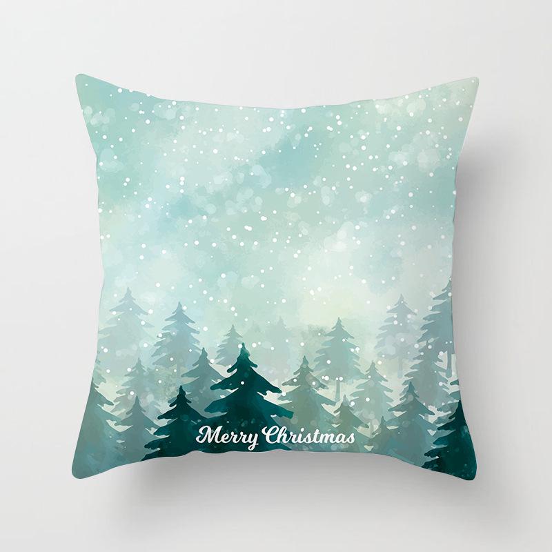 Christmas theme Christmas tree decoration printed pattern cushion cover home living room sofa decoration pillow pillow cover