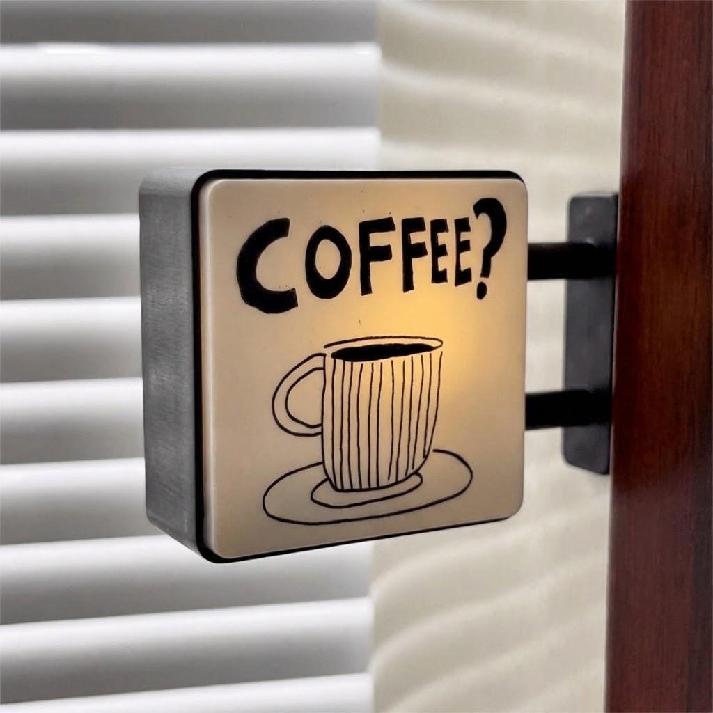 Creative Atmosphere Coffee Corner Light Sign Retro Style Magnetic Glowing Fridge Magnet Miniature Pegboard Refrigerator Sticker