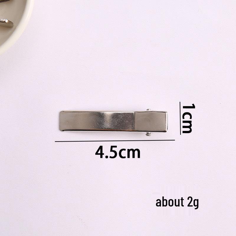 Korean Y2K Silver Side Bangs Duckbill Clip - Women's Sweet Hair Accessory