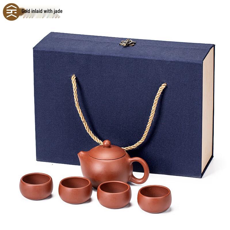 Yixing Zisha Gold-inlaid Jade Gongfu Tea Set