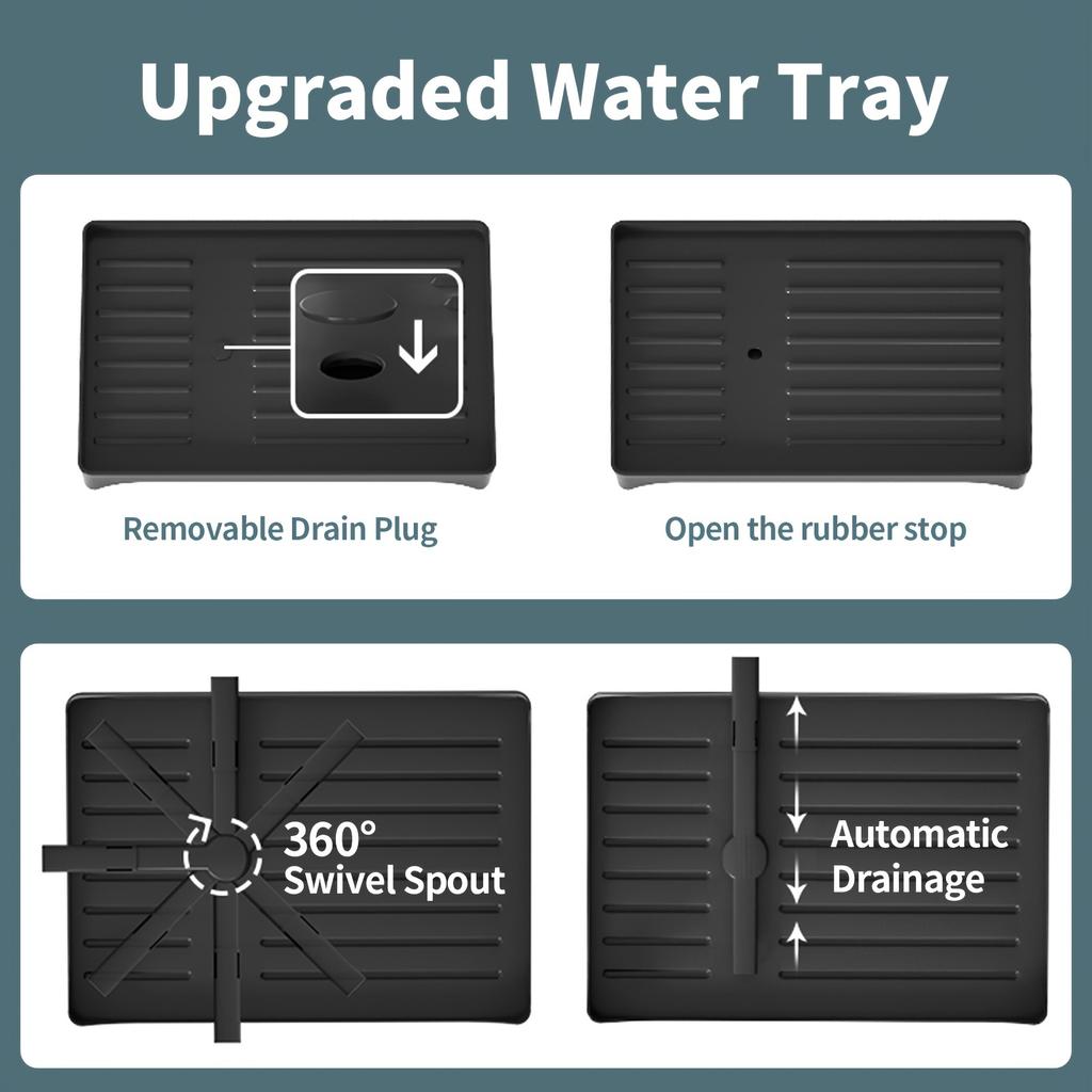 Dish Drying Rack, 2 Tier Large Dish Drying Rack for Kitchen Counter with Drainboard Stainless Steel Dish Drainer for Dish&Cup