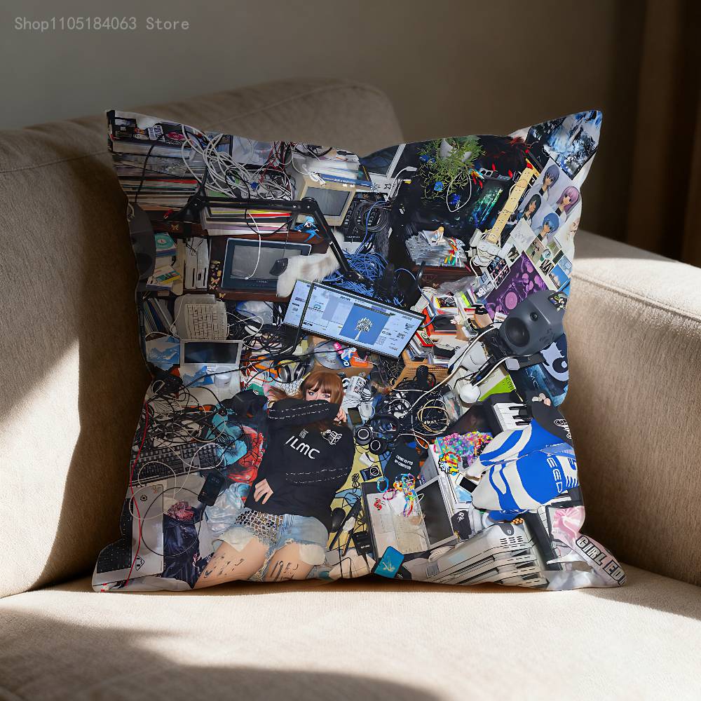 N-Ninajirachi EDM I Love My Computer Pillow Case For Sofa Decor Car Office Room Printing Cushion Cover Decorations and Protector