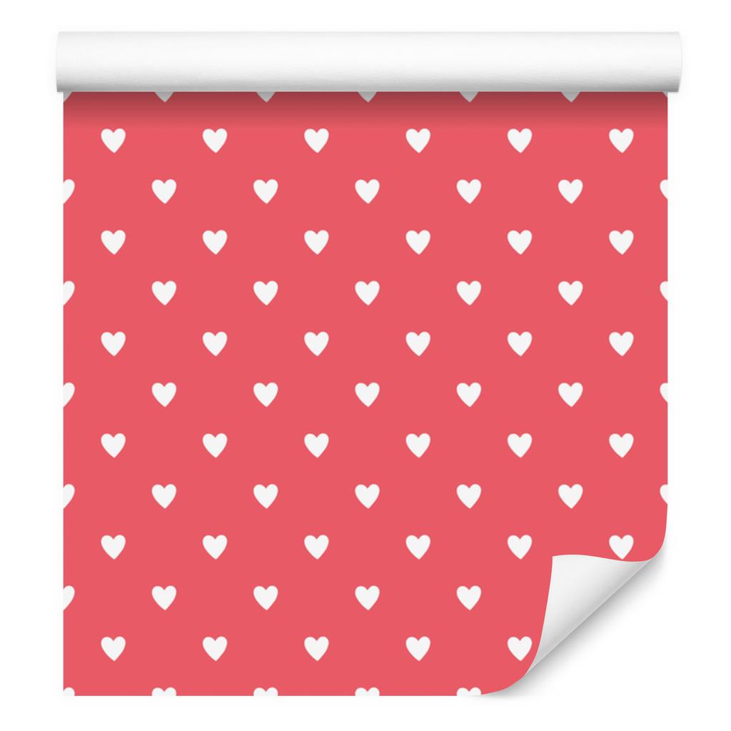 Hearts Coral Wallpaper 50x1000