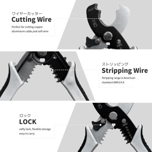 BOOSDEN Cable Cutter, Wire Cutter, Handy Cable Cutter for Aluminum, Copper, and Wiring, Compact and Multi-Function