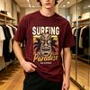 Surfing Paradise California Tiki Mask Palm Tree Vintage Graphic T Shirt Unisex Unisex Cotton Short Sleeve Tee Beach Surf Casual