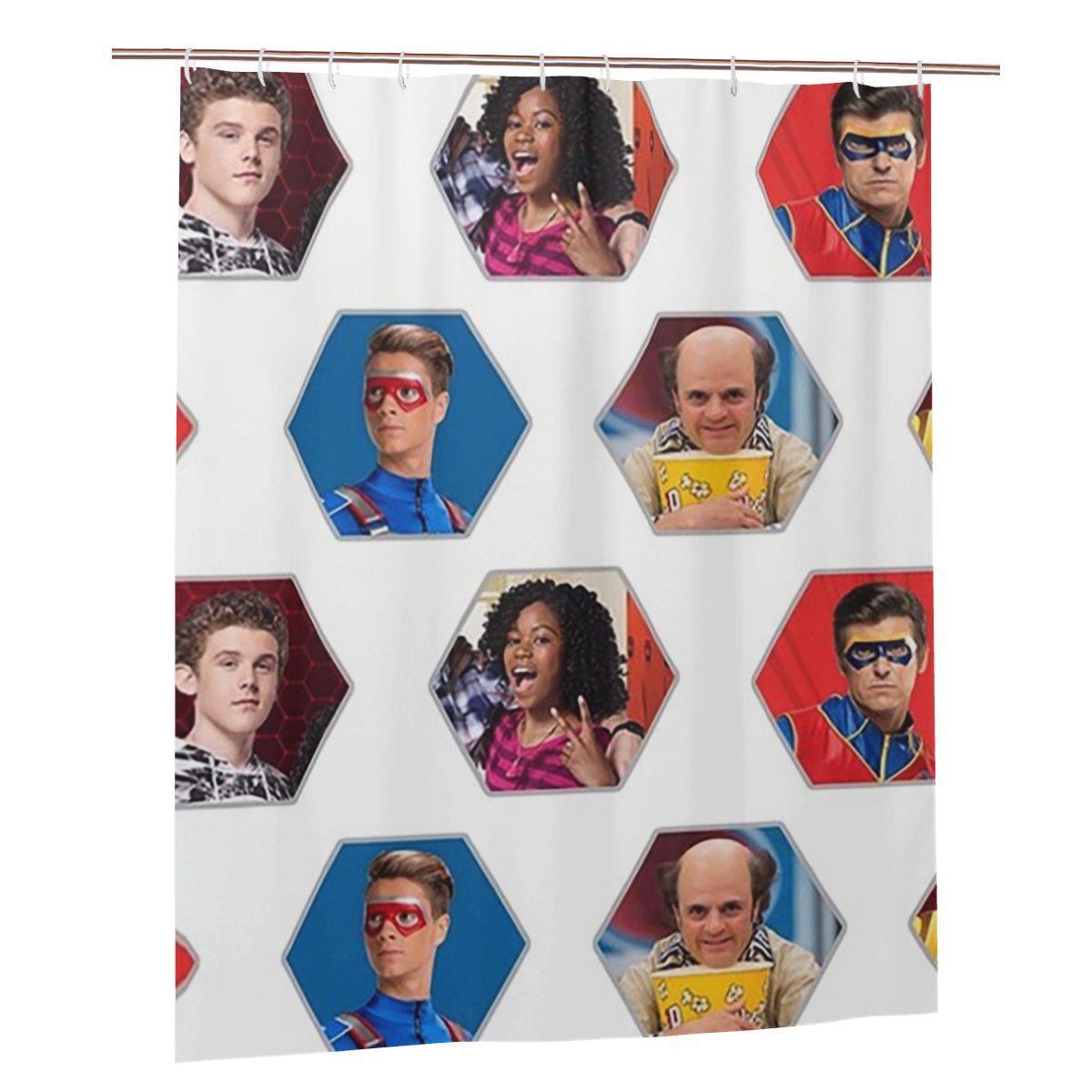 

Henry Danger - Hexagon Shower Curtain Bathroom Polyester Waterproof Bath Curtains With Hooks W60H190(CM)-1 Pcs