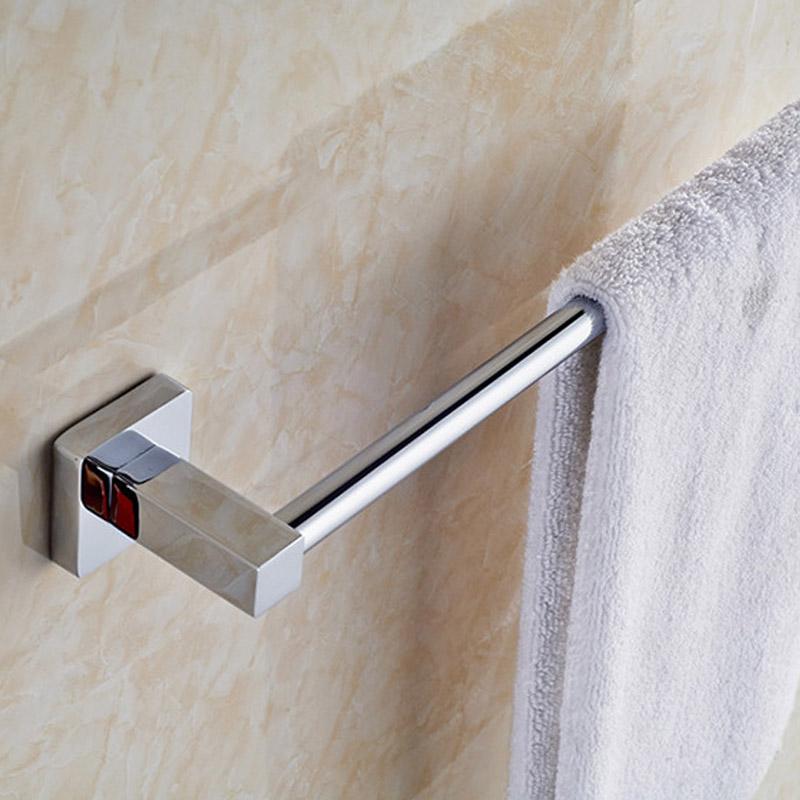 Stainless Steel Bathroom Single Towel Shelf Rack Holder Bath Towel Hanger Bar Square DesignTowel Rail Bathroom Accessories