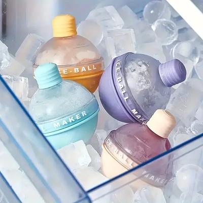 4pcs Silicone Ice Ball Molds Reusable Spherical Trays for Beverages Father'S Day, Any Occasion Beverage Cooling Ice Cube Tool